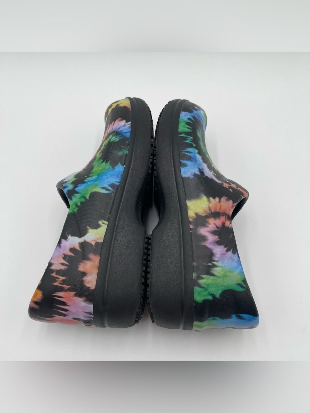 Crocs Neria Pro II Slip On Work Nurse Clogs Shoes Black Tie Dye Womens Size 7 - Picture 9 of 12